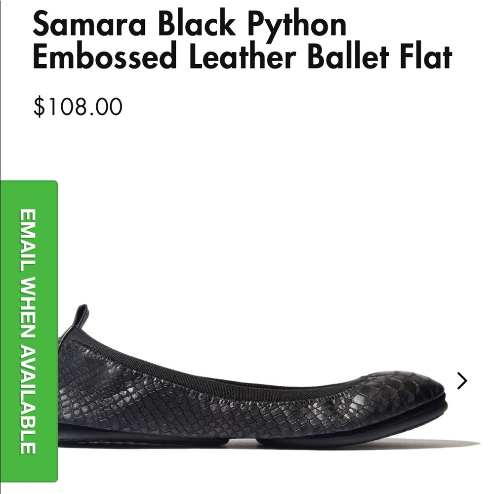 Sold Out Yosi Samra Black Python Embossed ballet flat
